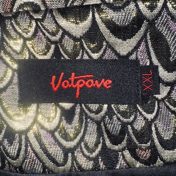 Vatpave XXL Vest Iridescent Scale Button Point Gold Black Steampunk Victorian - Picture 5 of 5